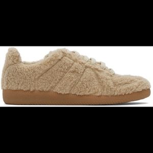 Maison Margiela Beige Shearling Sneakers